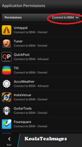 Your list will look different but these are some of the apps that have requested permission to connect to BBM.  I have only allowed one of this set that permission.