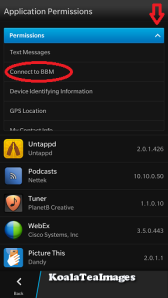There are a lot of options on the drop down list - connect to BBM is near the middle of the list